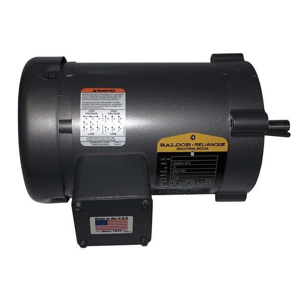 3-Phase General Purpose Motor, 1/2 HP, 56C Frame, 230/460V AC Voltage, 1,735 Nameplate RPM