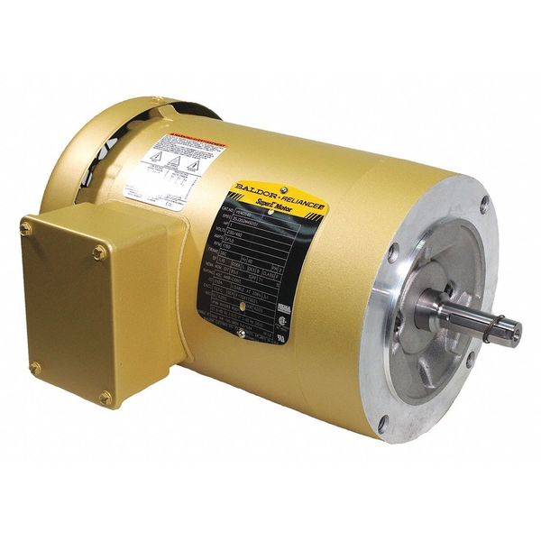 3-Phase General Purpose Motor, 1 HP, 56C Frame, 208-230/460V AC Voltage, 1,760 Nameplate RPM