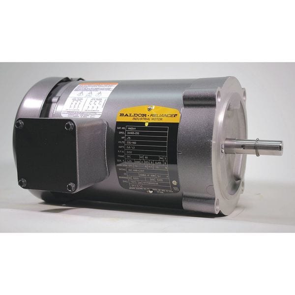 3-Phase General Purpose Motor, 3/4 HP, 56C Frame, 230/460V AC Voltage, 3,450 Nameplate RPM