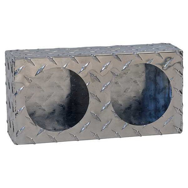 Dual Round Light Box, 6x12x3 In., Alum