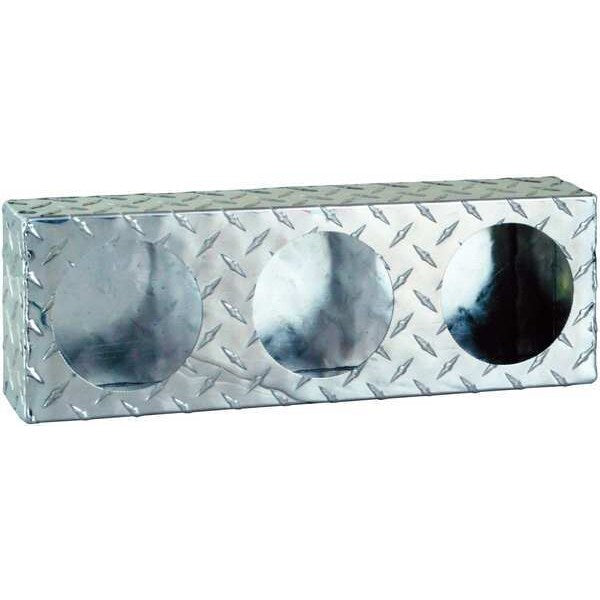 Triple Round Light Box, 6x18x3 In., Alum