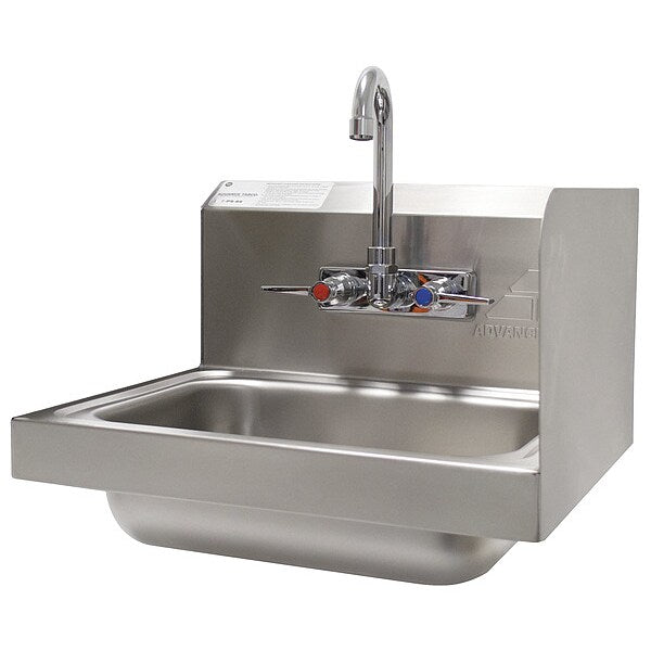 Silver Bathroom Sink, Stainless Steel, Wall Mount Bowl Size 10