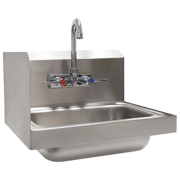 Silver Bathroom Sink, Stainless Steel, Wall Mount Bowl Size 10
