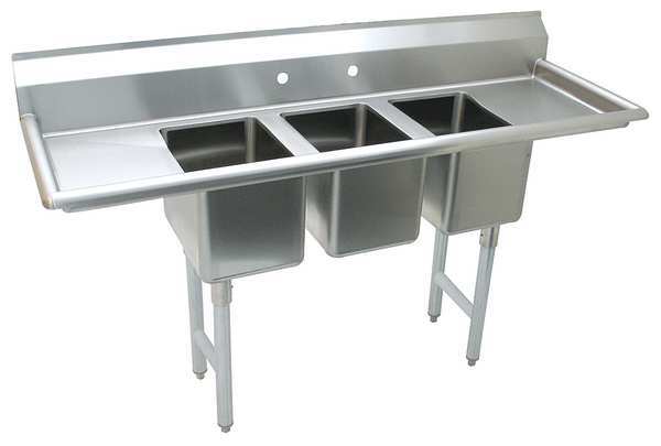 Floor Mount Scullery Sink, Stainless Steel Bowl Size 14