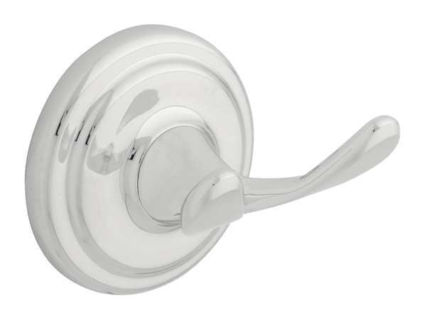 Bathroom Hook, 2 Hook, 2-13/16In D, Chrome