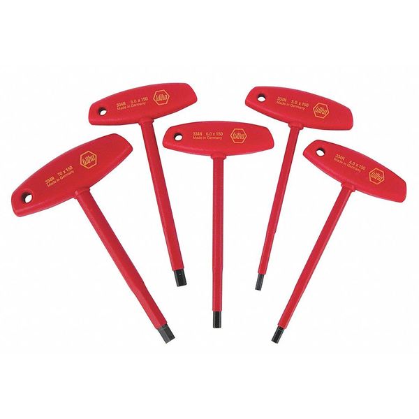 5 Piece Metric T-Shape Hex Key Set, 33478