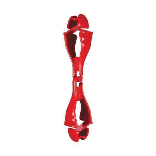 Glove Clip Holder, Dual Clips, Squids 3400 Series, Holds Gloves & Gear, Red