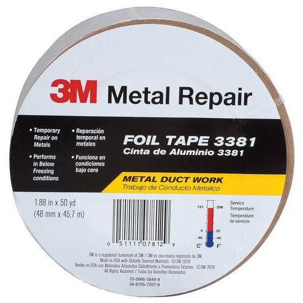 Foil Tape, 2-53/64 in. x 49 yd., Silver