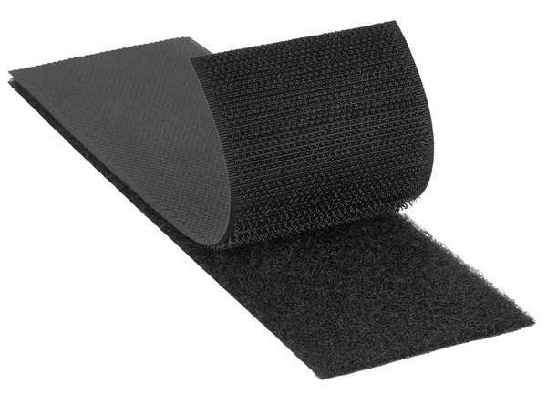 Reclosable Fastener, No Adhesive, 150 ft, 5/8 in Wd, Black, 18 PK