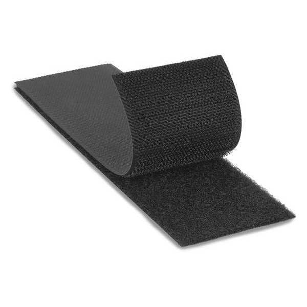 Reclosable Fastener, No Adhesive, 150 ft, 1 in Wd, Black, 12 PK