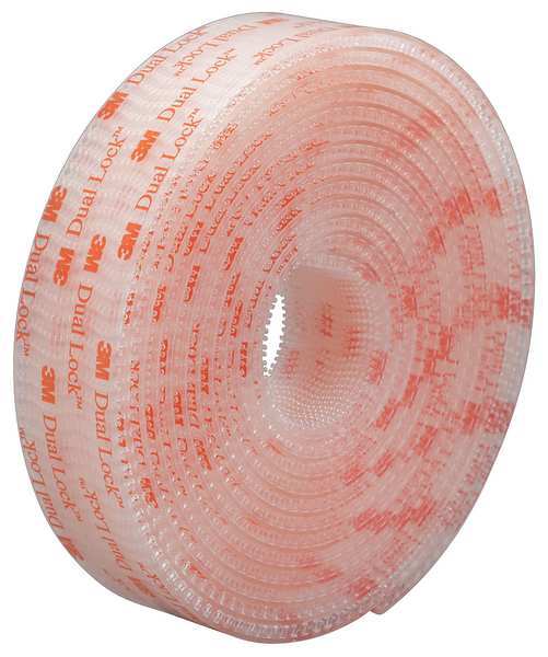 Reclosable Fastener, Acrylic Adhesive, 150 ft, 3/4 in Wd, Clear, 2 PK