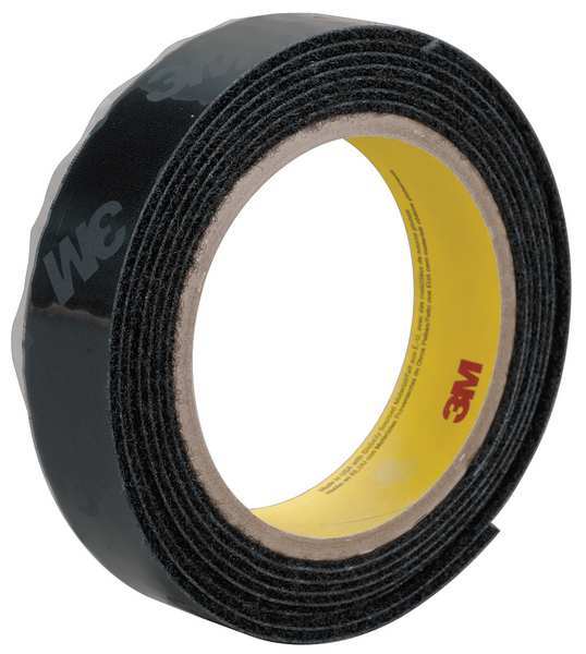 Reclosable Fastener, Acrylic Adhesive, 150 ft, 5/8 in Wd, Black, 4 PK