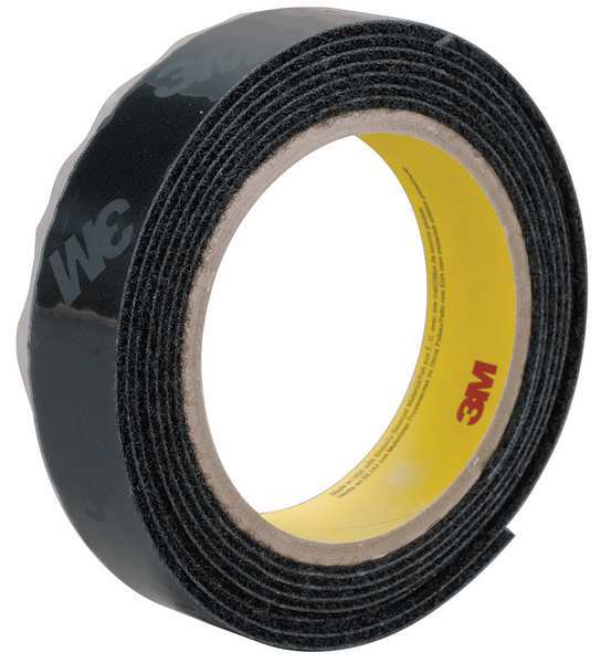 Reclosable Fastener, Acrylic Adhesive, 150 ft, 5/8 in Wd, Black, 4 PK
