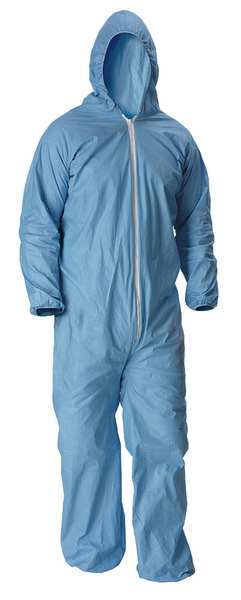 Flame Resistant Hooded Coverall, Blue, 3XL