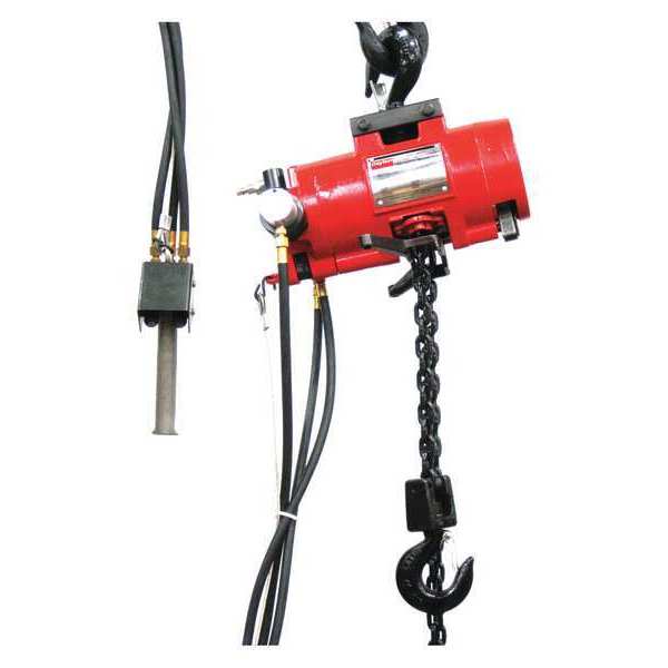 Air Chain Hoist, 1000 lb.Cap., 10 ft.Lift