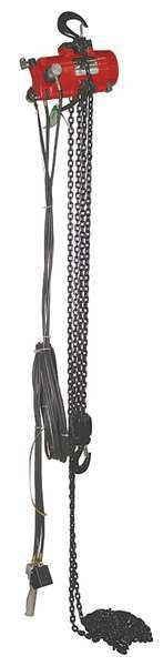 Air Chain Hoist, 1000 lb.Cap., 10 ft.Lift