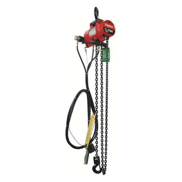 Air Chain Hoist, 1000 lb.Cap., 10 ft.Lift