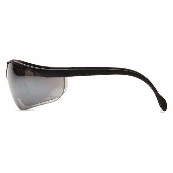 Safety Glasses, Traditional Silver Mirror Polycarbonate Lens, Scratch-Resistant