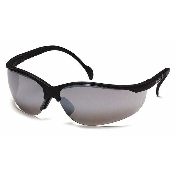 Safety Glasses, Traditional Silver Mirror Polycarbonate Lens, Scratch-Resistant