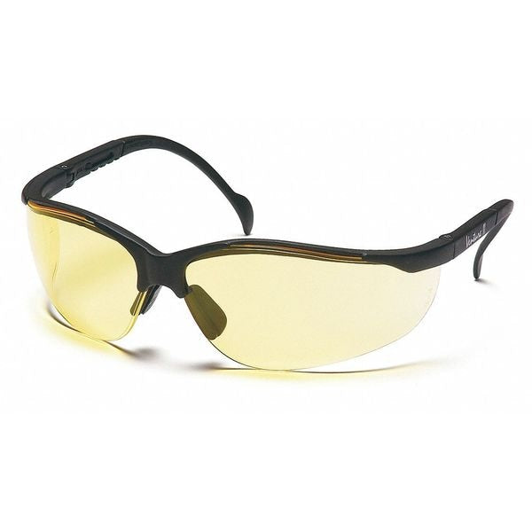 Safety Glasses, Traditional Amber Polycarbonate Lens, Scratch-Resistant