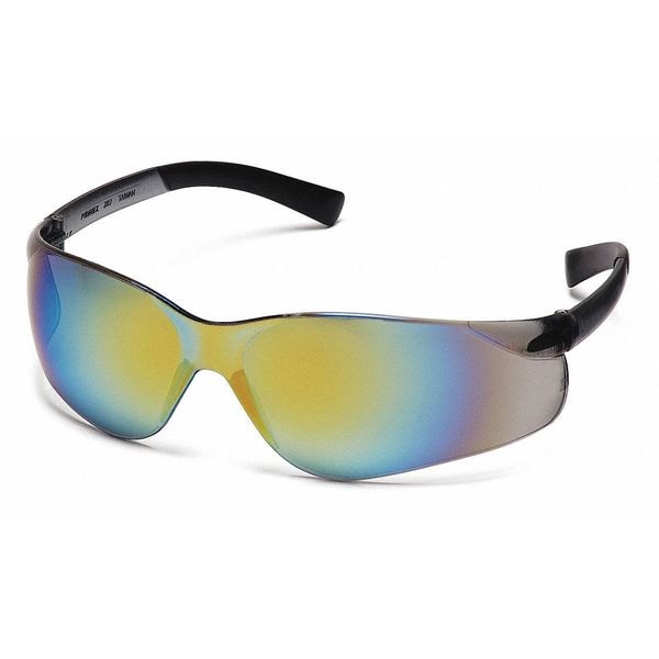 Safety Glasses, Traditional Gold Mirror Polycarbonate Lens, Scratch-Resistant