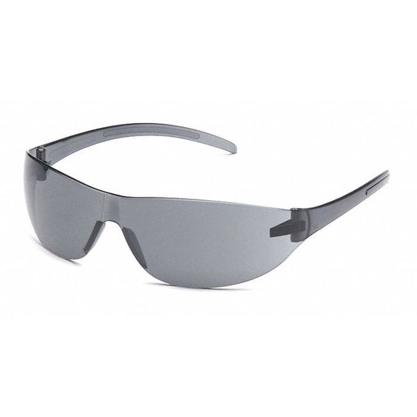 Safety Glasses, Gray Polycarbonate Lens, Scratch-Resistant