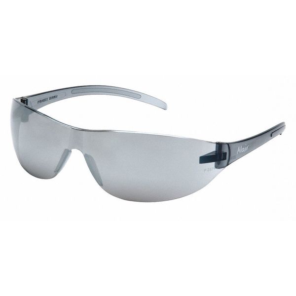 Safety Glasses, Traditional Silver Mirror Polycarbonate Lens, Scratch-Resistant