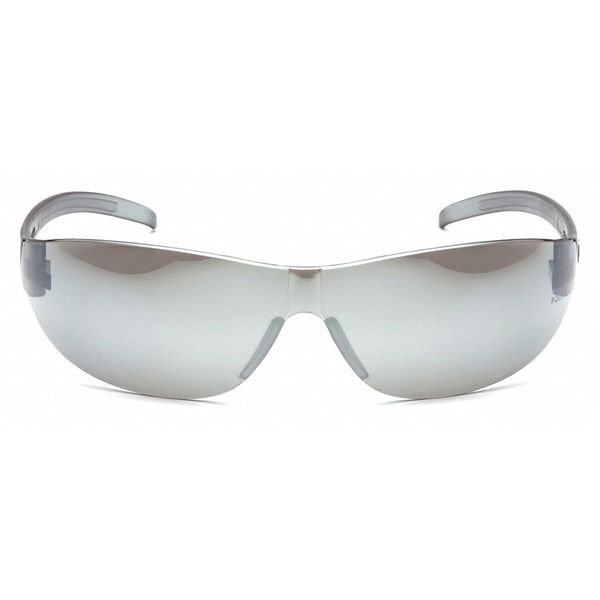 Safety Glasses, Traditional Silver Mirror Polycarbonate Lens, Scratch-Resistant