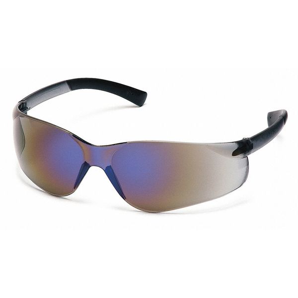 Safety Glasses, Traditional Blue Mirror Polycarbonate Lens, Scratch-Resistant