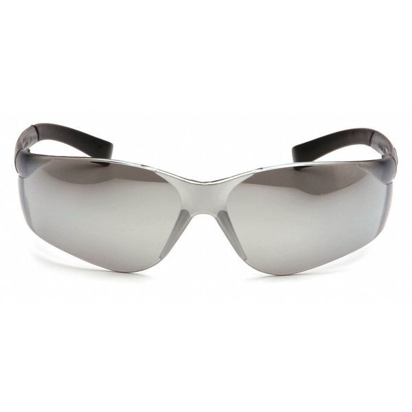 Safety Glasses, Traditional Silver Mirror Polycarbonate Lens, Scratch-Resistant