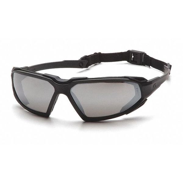 Safety Glasses, Wraparound Silver Mirror Polycarbonate Lens, Anti-Fog, Scratch-Resistant