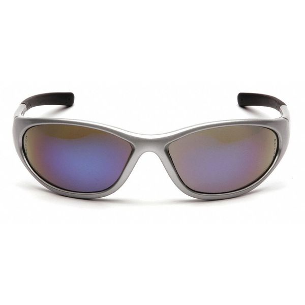 Safety Glasses, Traditional Blue Mirror Polycarbonate Lens, Scratch-Resistant