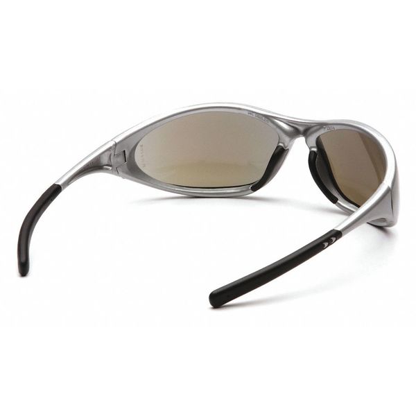 Safety Glasses, Traditional Blue Mirror Polycarbonate Lens, Scratch-Resistant