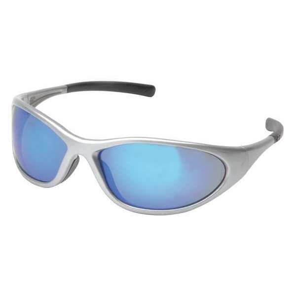 Safety Glasses, Blue Polycarbonate Lens, Scratch-Resistant