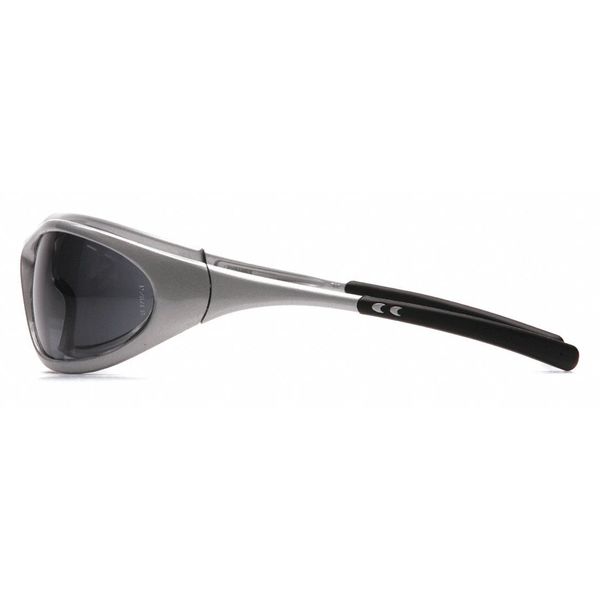 Safety Glasses, Traditional Gray Polycarbonate Lens, Scratch-Resistant