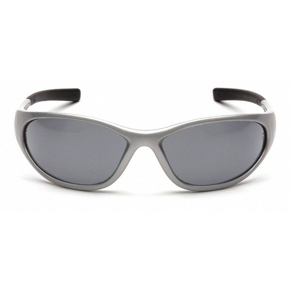 Safety Glasses, Traditional Gray Polycarbonate Lens, Scratch-Resistant