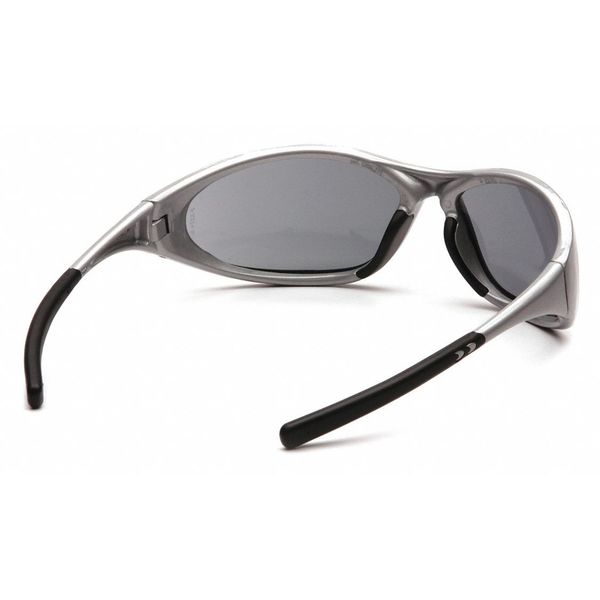 Safety Glasses, Traditional Gray Polycarbonate Lens, Scratch-Resistant