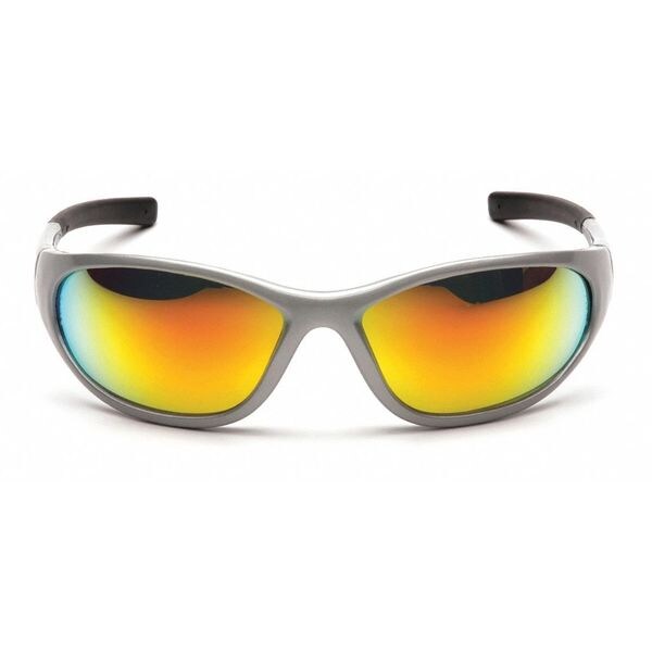 Safety Glasses, Traditional Orange Mirror Polycarbonate Lens, Scratch-Resistant
