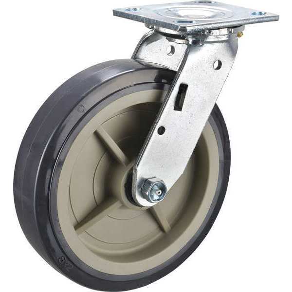 Swivel Plate Caster, Polyurethane, 1000 lb