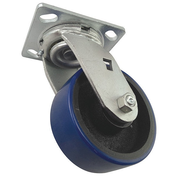 Swivel Plate Caster, Polyurethane, 1050 lb