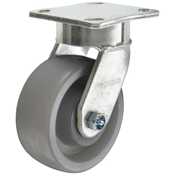 Swivel Plate Caster, Nylon, 8 in., 2000 lb.