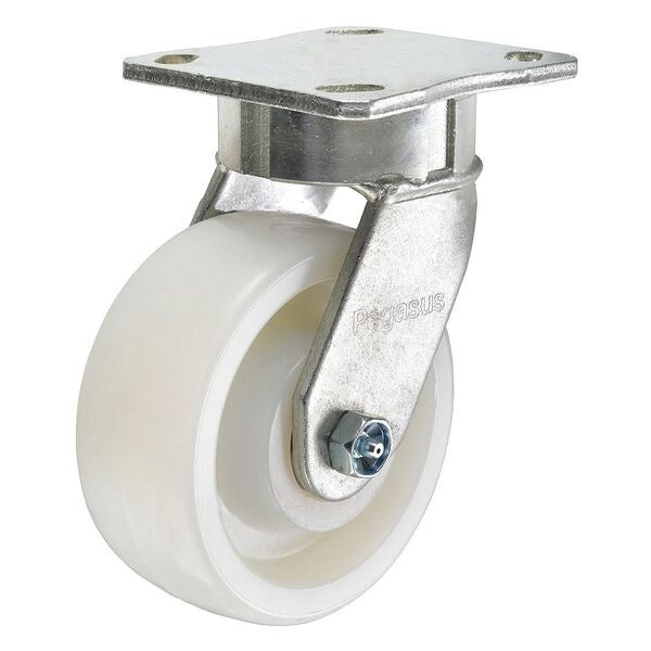 Swivel Plate Caster, Nylon, 6 in., 1500 lb.