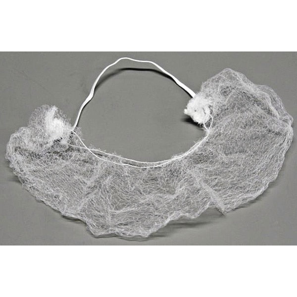 Beard, Restr, Nylon, Wh, Lt, PK1000