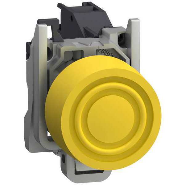 Push button with integrated boot, 22 mm, 1 NO, Yellow