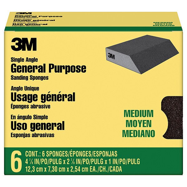 Sanding Angled Sponge CP041-6P, 2 7/8, PK4