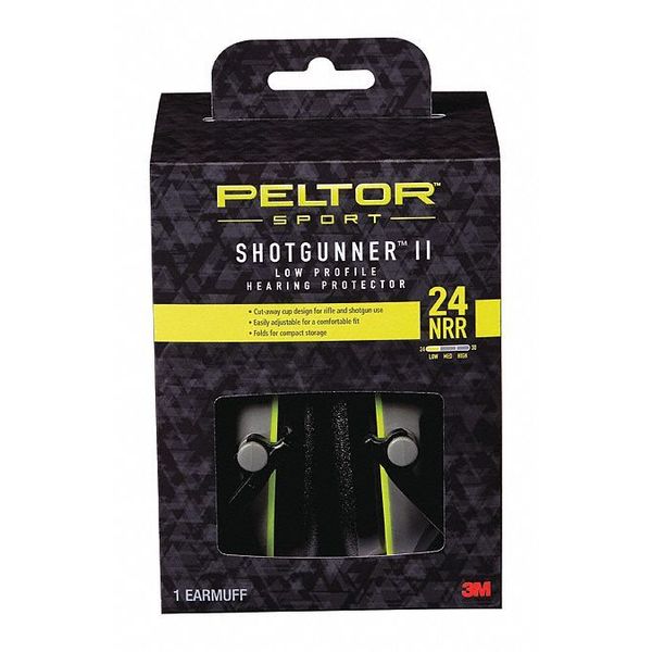 Sport Shotgunner II Low-Profile Hea, PK6, 24 dB, Black/Gray
