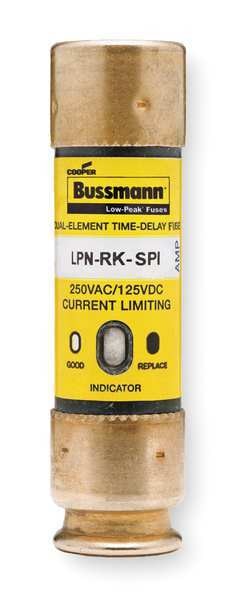 Fuse, Time Delay, 45A, LPN-RK-SPI Series, 250V AC, 125V DC, 3