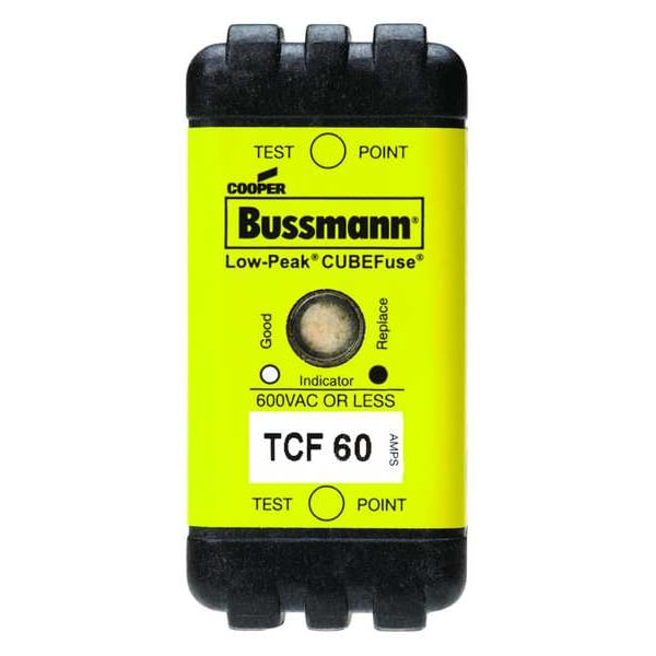 Fuse, Time Delay, 60A, TCF Series, 600V AC, 300V DC, 2-1/8