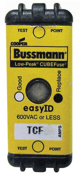 Fuse, Time Delay, 17-1/2A, TCF Series, 600V AC, 300V DC, 1-7/8
