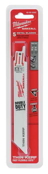 6 in 10 TPI SAWZALL Blades , 5 Pack